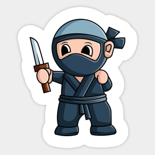 vector illustration design of a cute cartoon ninja wearing a mask Sticker